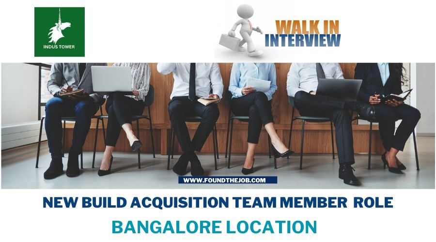 Indus Towers is conducting a walk-in drive for the position of New Build Acquisition Team Member at their Bangalore location. This opportunity is open to candidates with any graduate degree.
